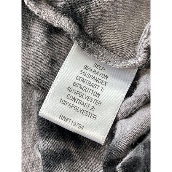 One World Top Size XL Tie Dye V Neck Long Sleeve Asymmetrical Hem Boho Lagenlook - Picture 5 of 7